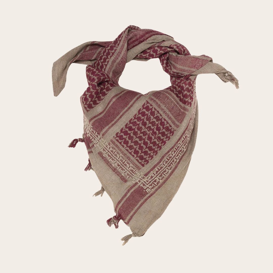Hand Embroidered Triangle Cotton Keffiyeh Scarf by SEP – closer look