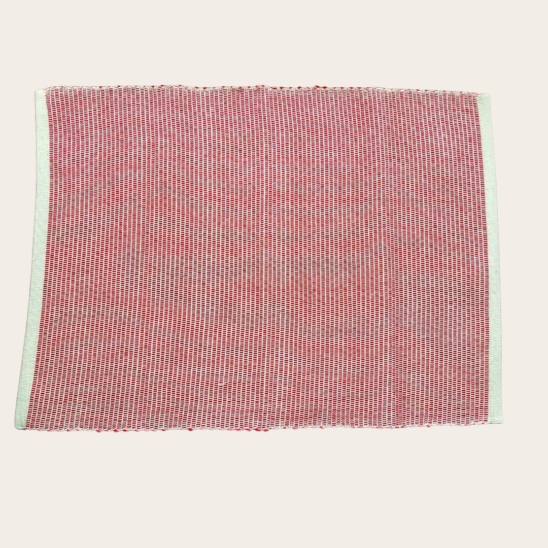 Red Handloom Placemats - Set of 6