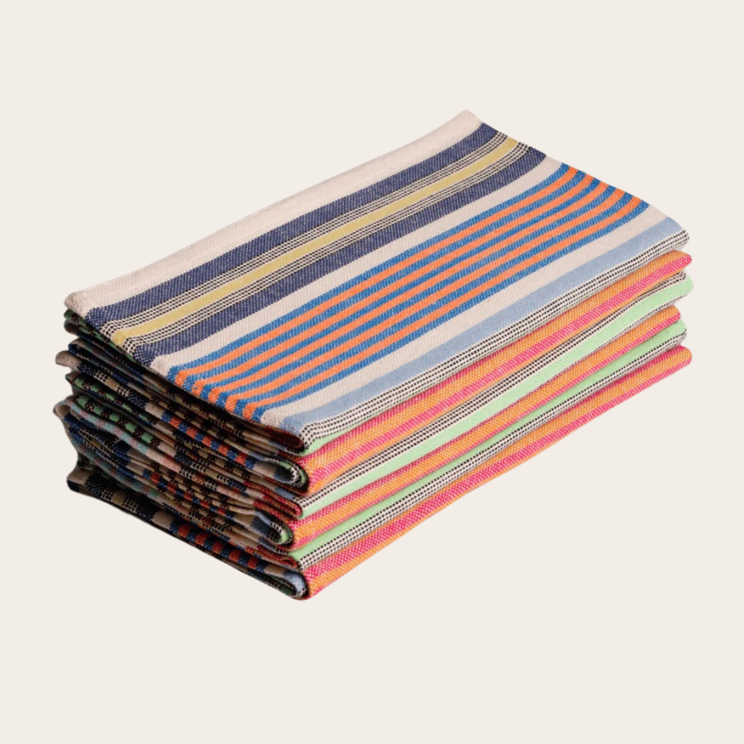 Bright Stripes Handloom Napkins - Set of 6