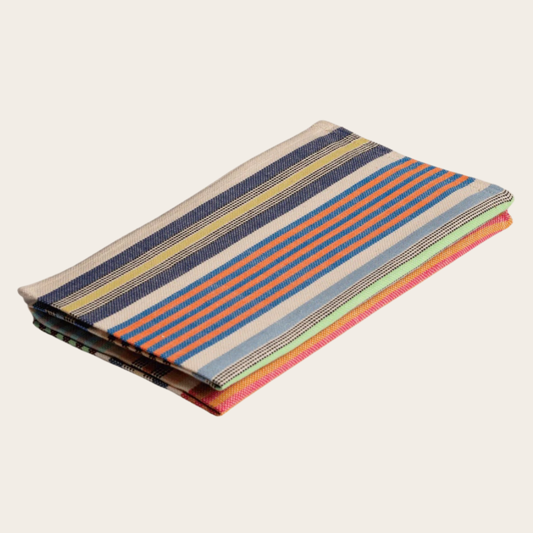 Bright Stripes Handloom Napkins - Set of 6