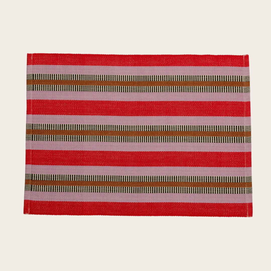 Pink Stripe Handloom Cotton Placemats