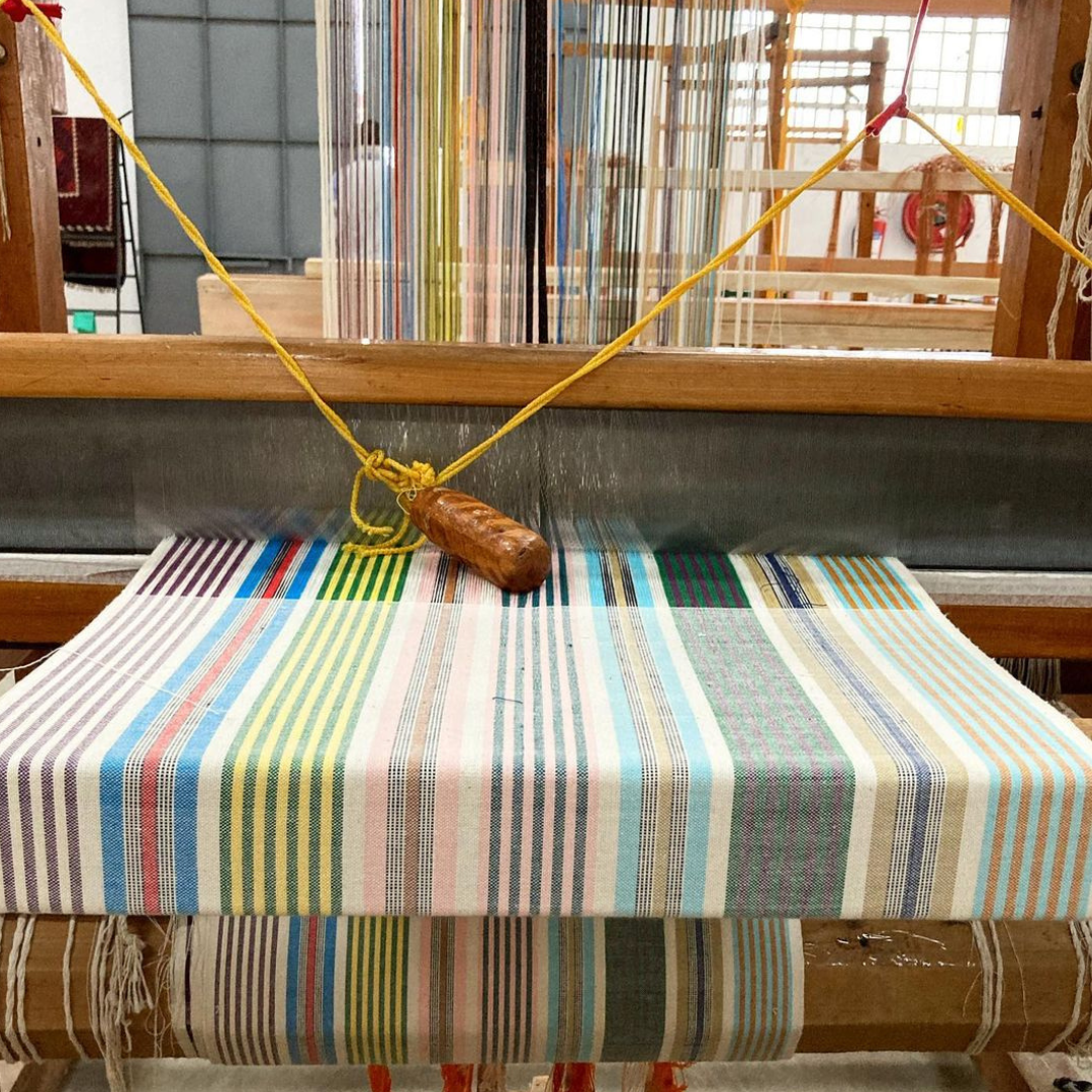 Bright Stripes Multicoloured Handloom Tablecloth