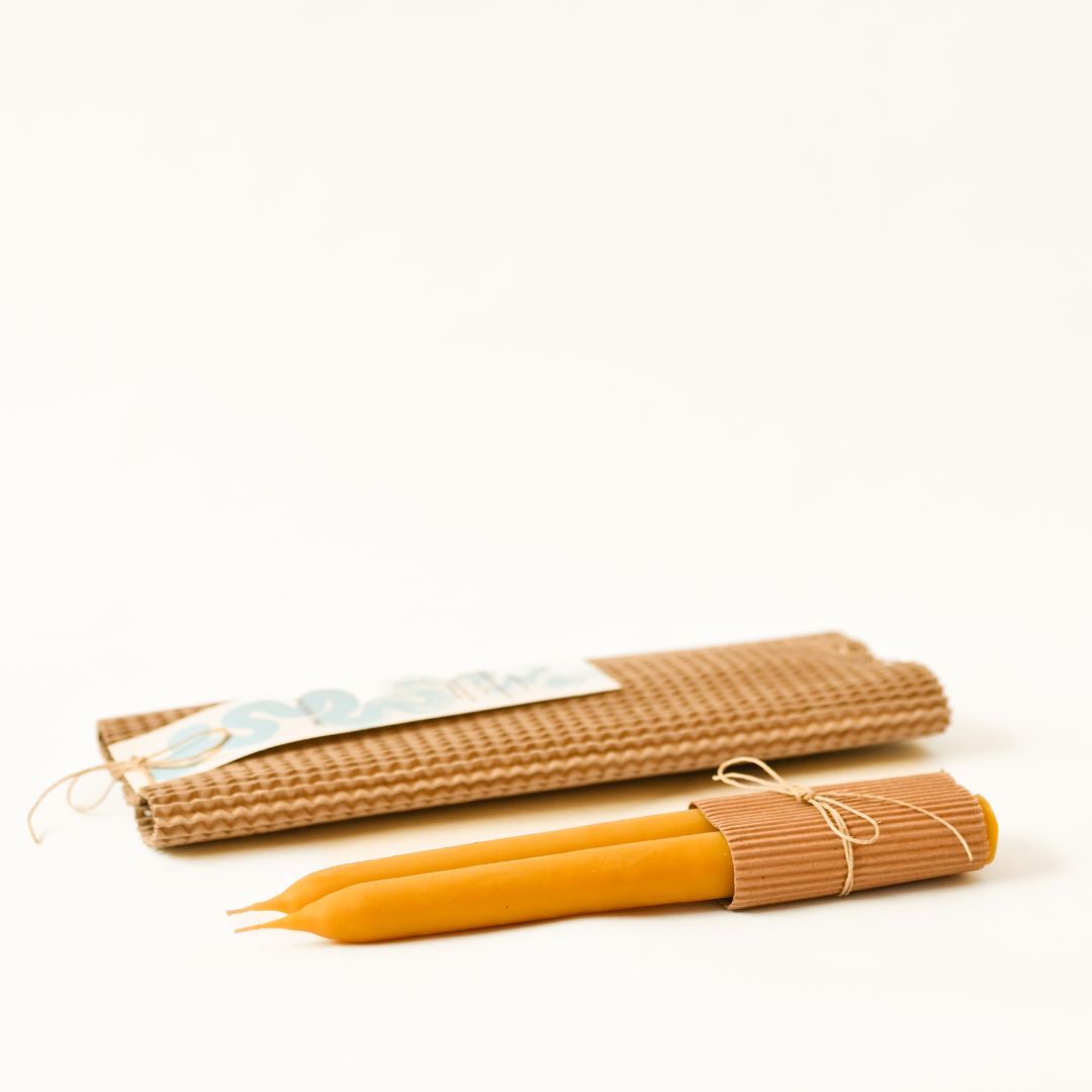 100% Beeswax Hand Dipped Taper Candles