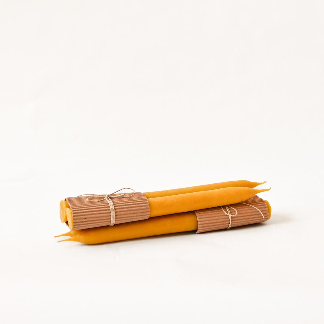 100% Beeswax Hand Dipped Taper Candles