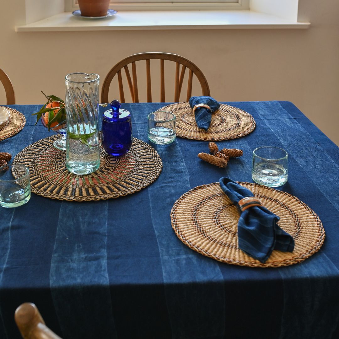 Handwoven Indigo Dye Tablecloth