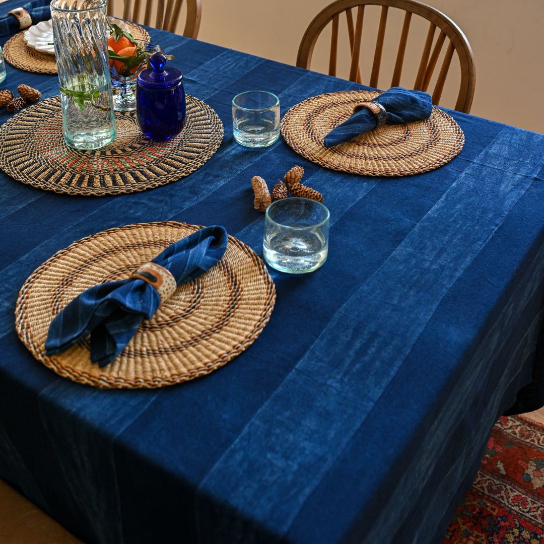 Handwoven Indigo Dye Tablecloth