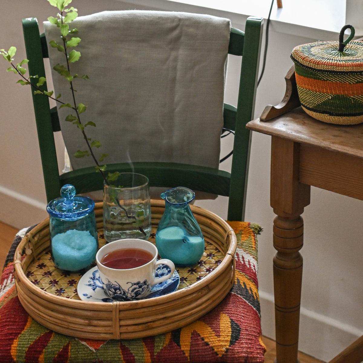 Handmade Bamboo Lattice Round Tray