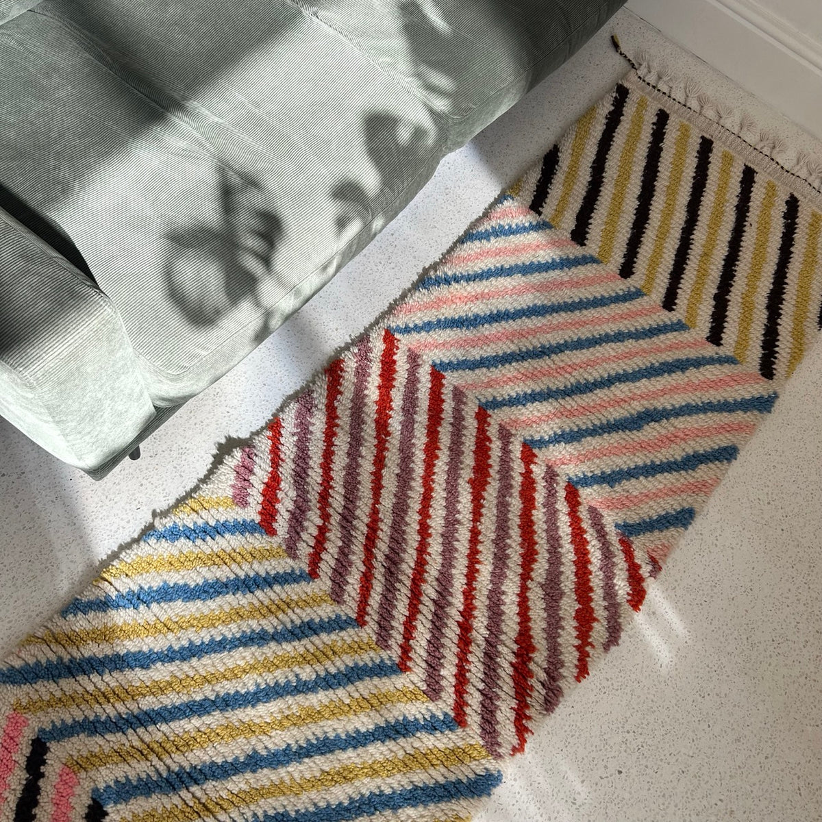 Multicoloured Long Berber Rug