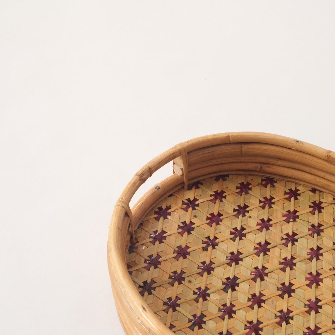 Handmade Bamboo Lattice Oval Tray by Tomorrows x Uganda Crafts – lifestyle view