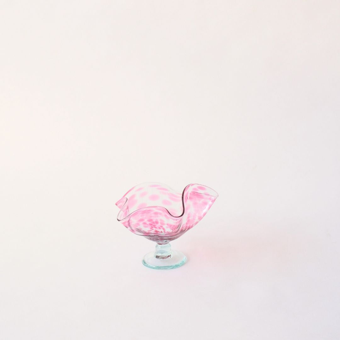Recycled Glass Spotted Dessert Bowl
