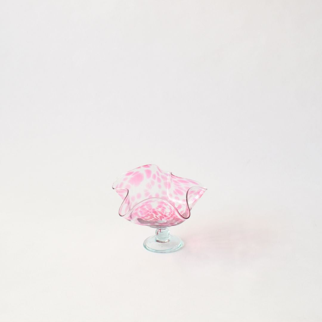 Recycled Glass Spotted Dessert Bowl